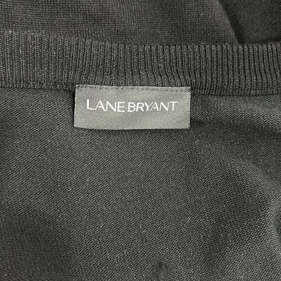 ❤️Last Chance Lane Bryant Black Long Sleeve Lace Appliqué Sweater Size 24/26 - Picture 5 of 10